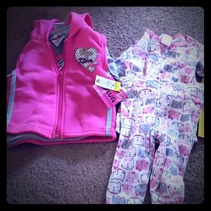 Pj set and long sleeve vest shirt